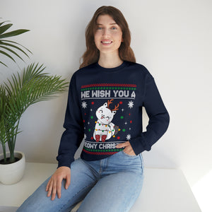 We Wish You A Meowy Christmas - Unisex Christmas Sweatshirt (Range of Colors & Sizes)