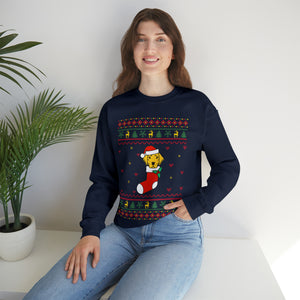 Dog In A Stocking - Unisex Christmas Sweatshirt (Range of Colors & Sizes)