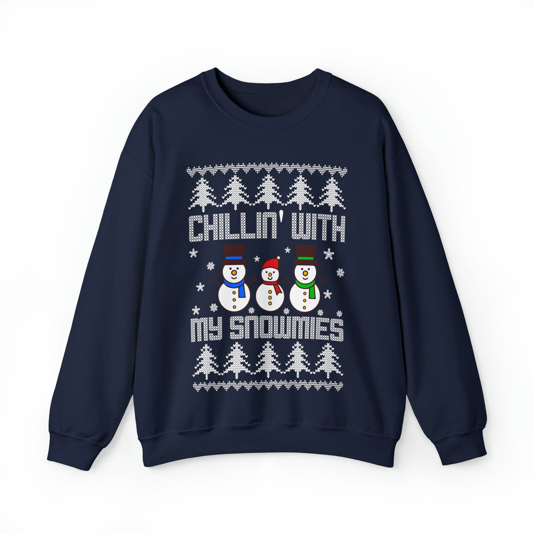 Chillin With My Snowmies - Unisex Christmas Sweatshirt (Range of Colors & Sizes)