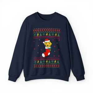 Dog In A Stocking - Unisex Christmas Sweatshirt (Range of Colors & Sizes)