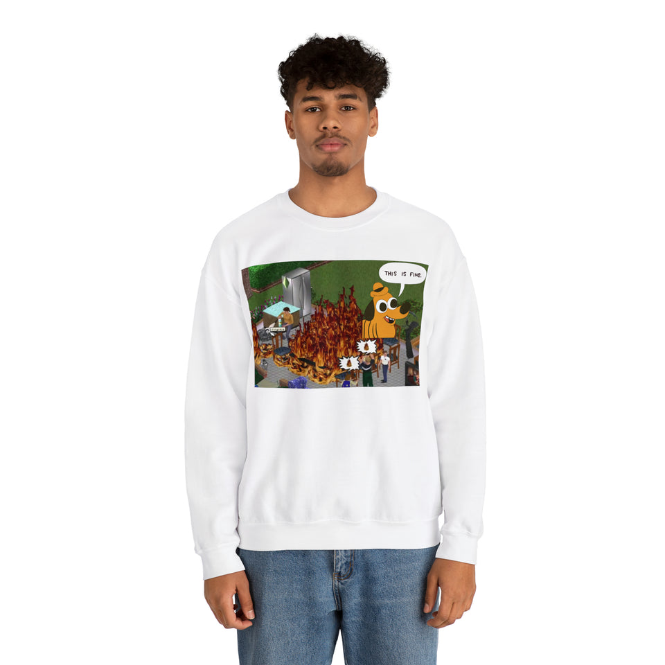 The Sims - "This Is Fine" Fire Meme 2 - Unisex Sweatshirt (Range of Colors & Sizes)