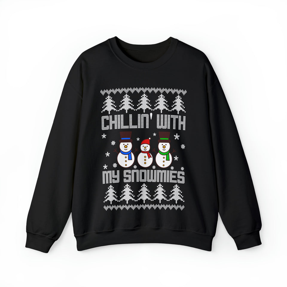 Chillin With My Snowmies - Unisex Christmas Sweatshirt (Range of Colors & Sizes)