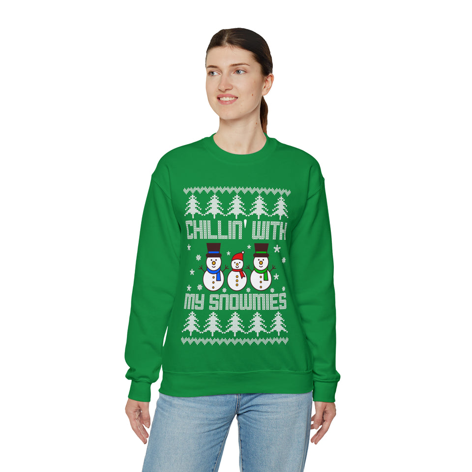 Chillin With My Snowmies - Unisex Christmas Sweatshirt (Range of Colors & Sizes)