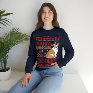 Warm Snuggles & Corgi Cuddles - Unisex Christmas Sweatshirt (Range of Colors & Sizes)