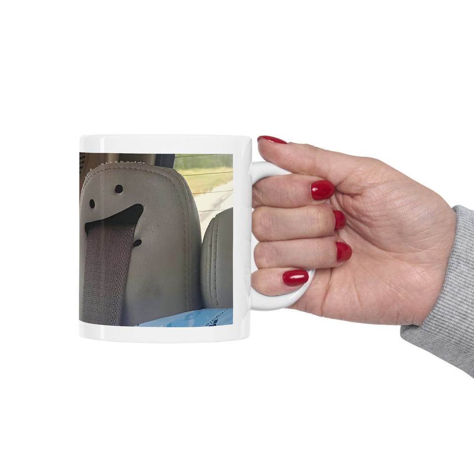 Happy Seatbelt Tongue (TTLLF) - 11oz (0.33L) Ceramic Coffee Mug