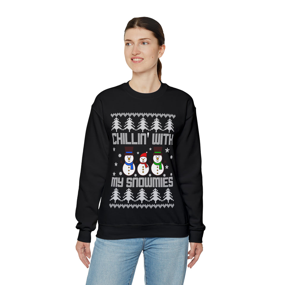 Chillin With My Snowmies - Unisex Christmas Sweatshirt (Range of Colors & Sizes)