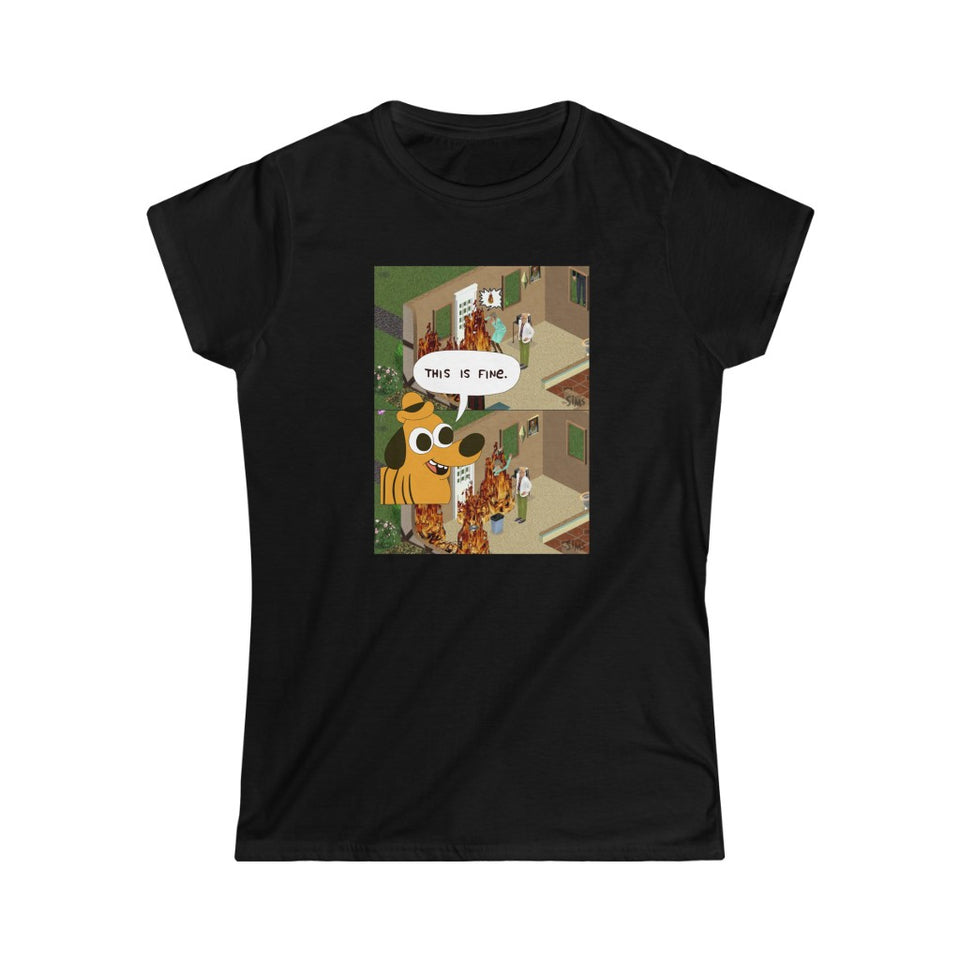 The Sims - "This Is Fine" Fire Meme 1 (Womens T-Shirt)