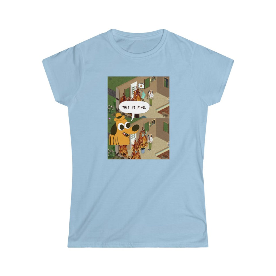 The Sims - "This Is Fine" Fire Meme 1 (Womens T-Shirt)