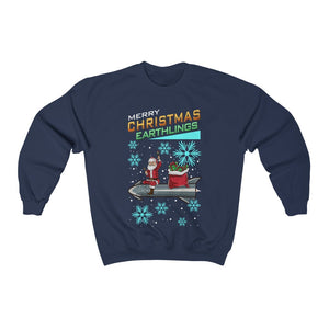 Merry Christmas Earthlings SpaceX Starship (Unisex Christmas Sweater/Jumper)