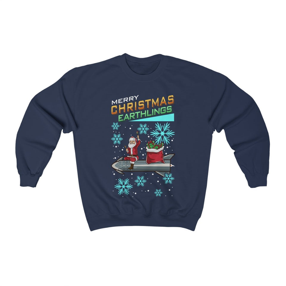 Merry Christmas Earthlings SpaceX Starship (Unisex Christmas Sweater/Jumper)