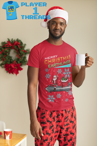 Merry Christmas Earthlings SpaceX Starship Design (Unisex T-Shirt)